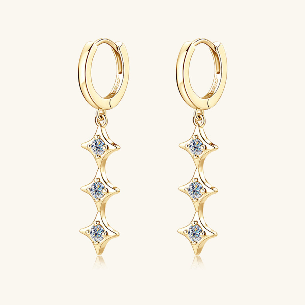 Moissanite 925 Sterling Silver Geometric Shape Earrings
