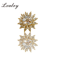 Lxalry 18K Gold Plated Copper Flower Jewelry Set - Baroque Style Statement Ring & Earrings - Hypoallergenic, Non-Tarnish, Elegant Gift For Women