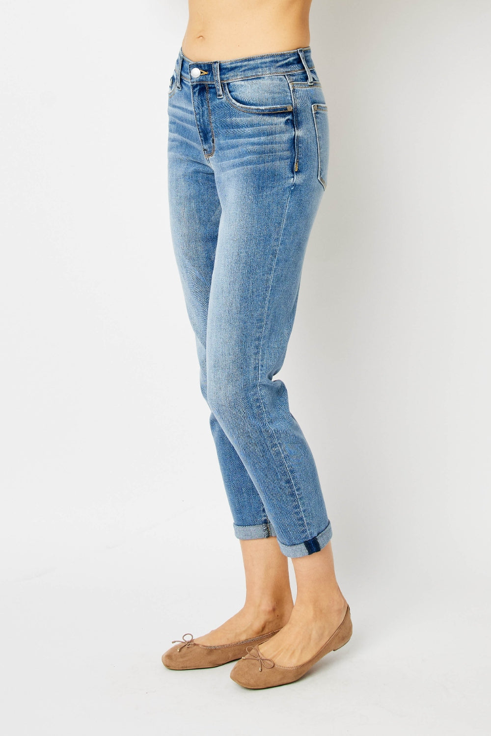 Judy Blue Full Size Cuffed Hem Skinny Jeans