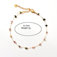 Fashion Trend Irregular Natural Stone Titanium Steel Anklet