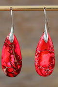 Handmade Teardrop Shape Natural Stone Dangle Earrings