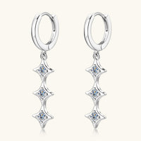 Moissanite 925 Sterling Silver Geometric Shape Earrings