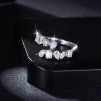 2.6 Carat Moissanite 925 Sterling Silver Bypass Ring