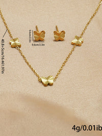 Lxalry Gold Stainless Steel Heart Jewelry Set For Women & Girls - Minimalist Cutout Necklace & Stud Earrings, Waterproof, Hypoallergenic, Tarnish-Free, Gift For Birthday, Wedding, Anniversary, Summer