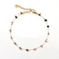 Fashion Trend Irregular Natural Stone Titanium Steel Anklet