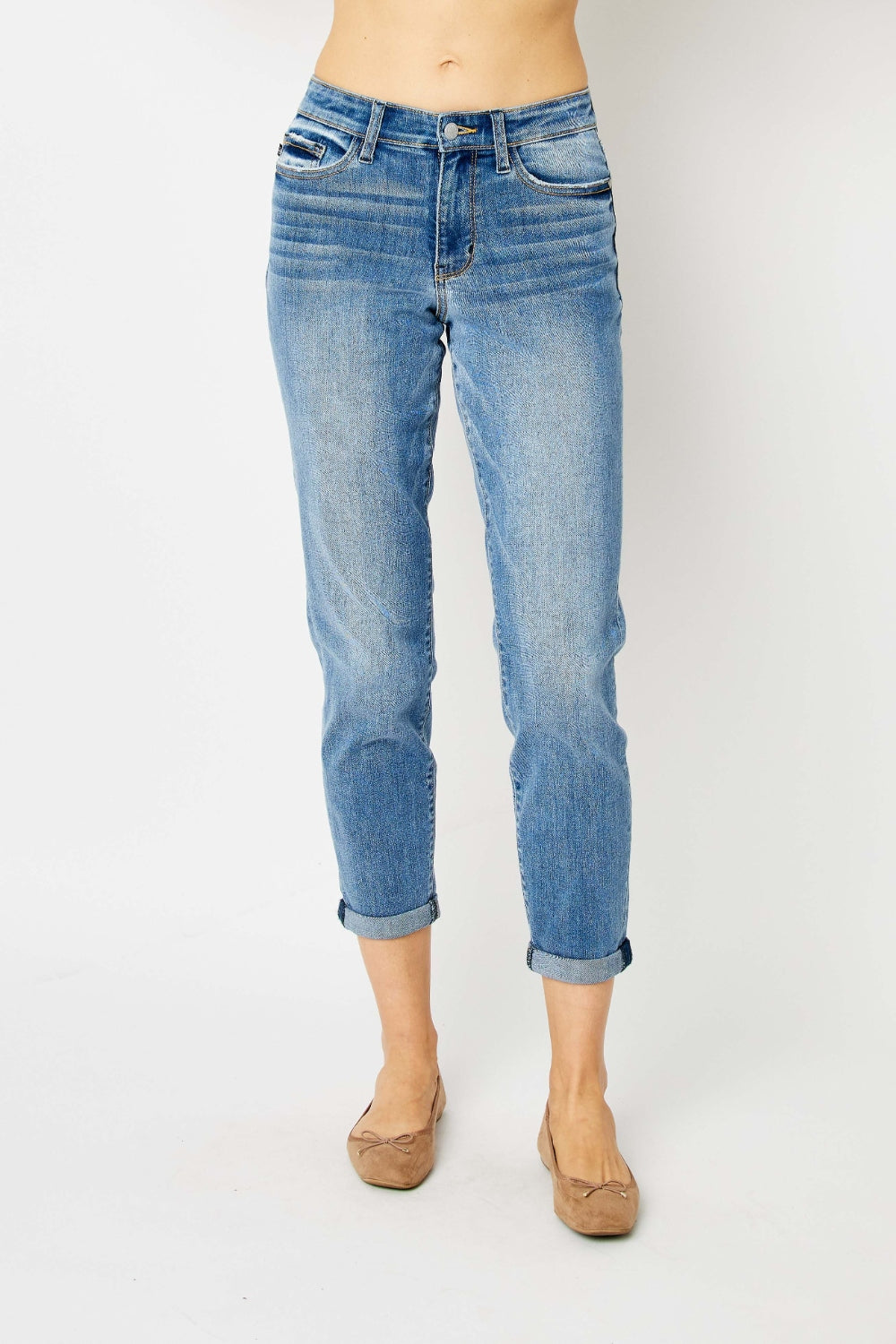 Judy Blue Full Size Cuffed Hem Skinny Jeans