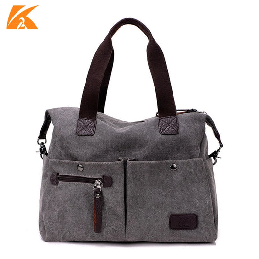 KVKY New Arrive Women Messenger Bag Vintage Canvas Handbags Ladies Travel Bag Female Crossbody Shoulder Bag Big Casual Tote