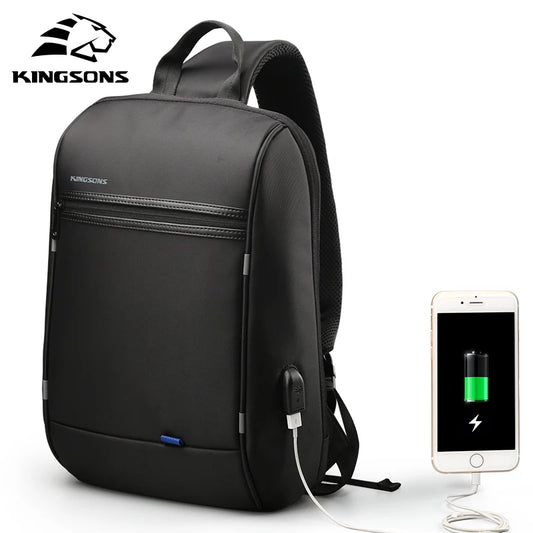 Kingsons Single Shoulder Backpack Men Small Backpack Waterproof Laptop Backpack 13/13.3 inch Mini School Bags for Boys 2023