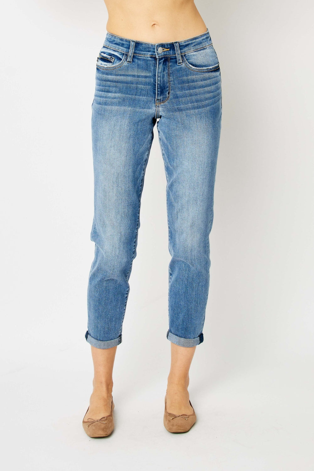 Judy Blue Full Size Cuffed Hem Skinny Jeans