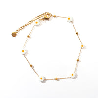 Fashion Trend Irregular Natural Stone Titanium Steel Anklet